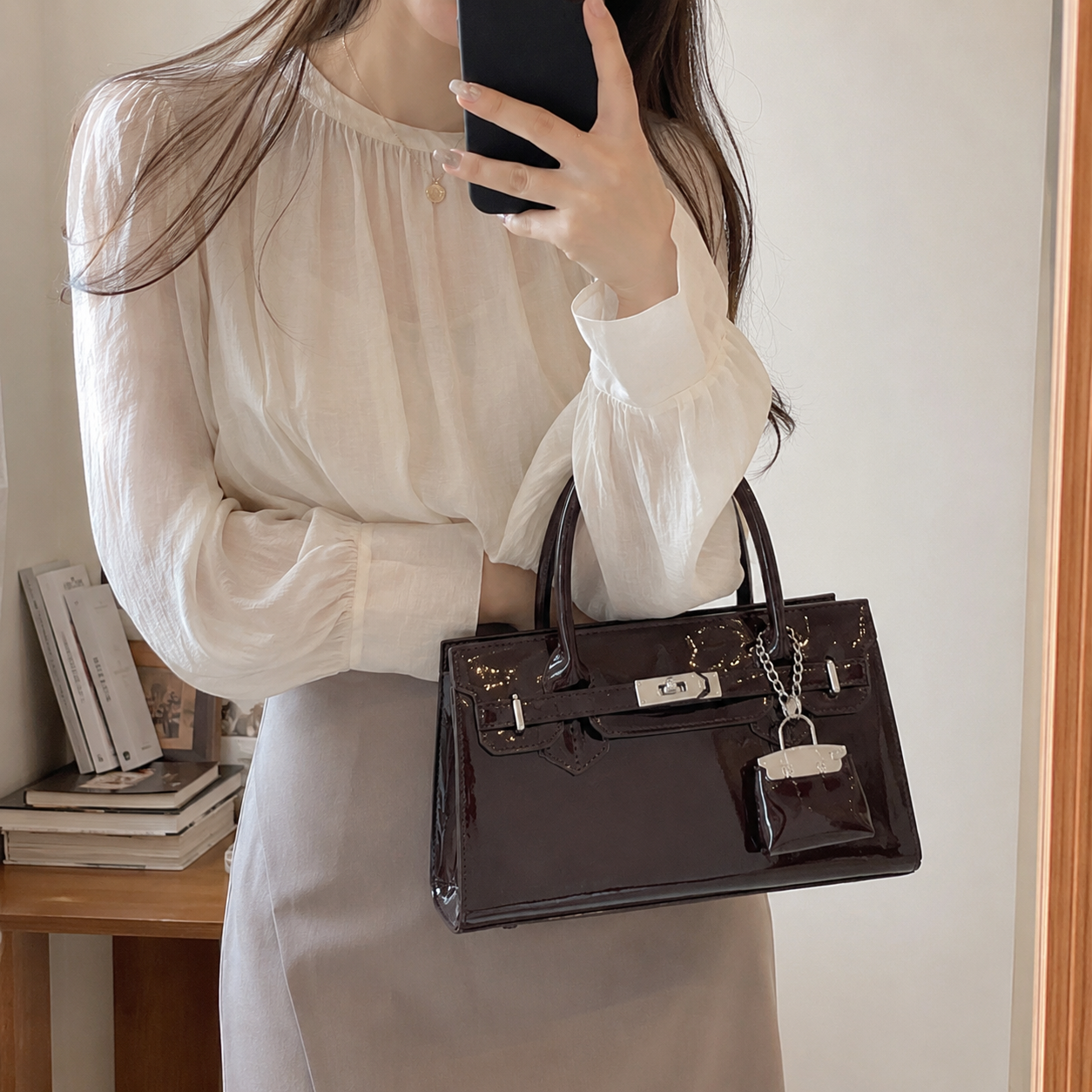 luna top-handle bag