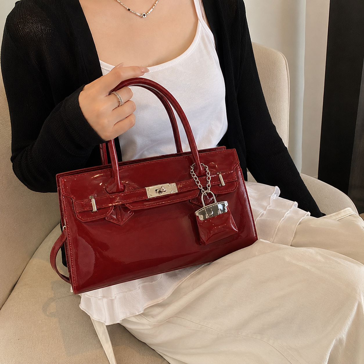 luna top-handle bag